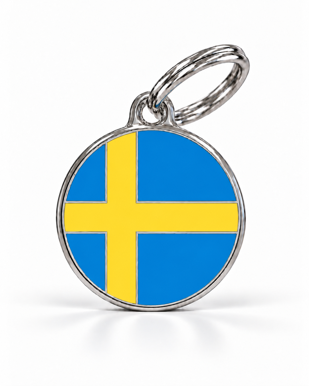 TAGiDOG Flag Sweden ID Tag dog ID tag, front view on white