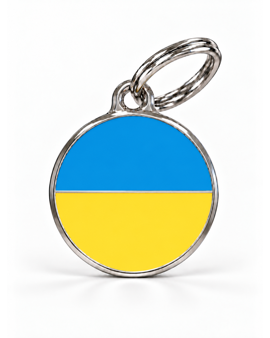 TAGiDOG Flag Ukraine ID Tag, front view on white