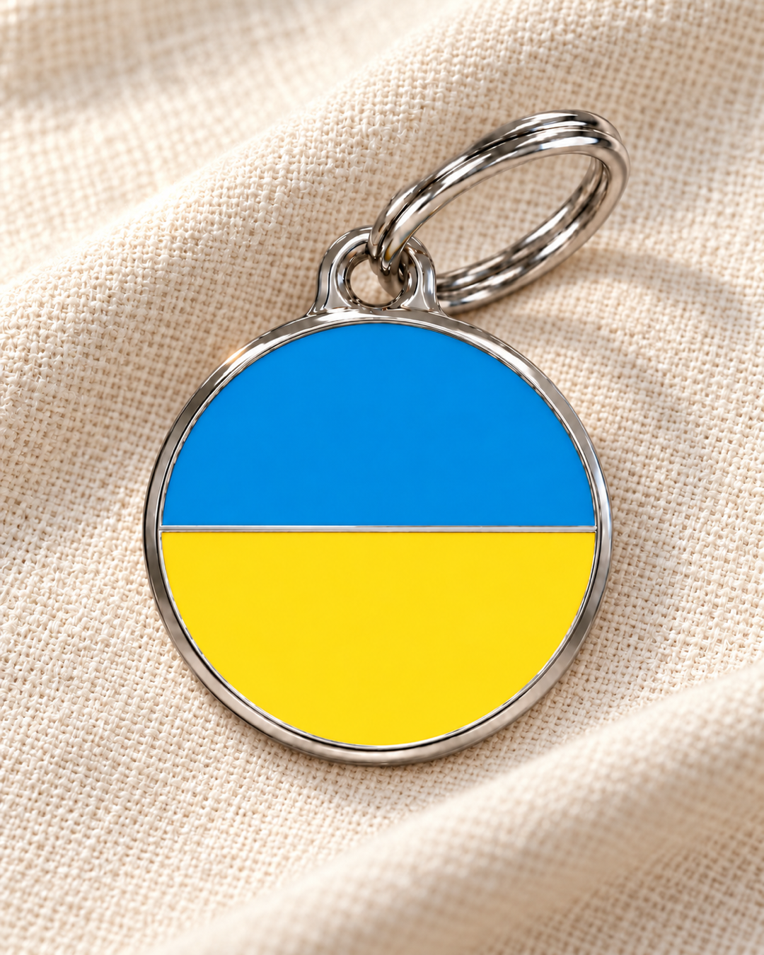 TAGiDOG Flag Ukraine ID Tag on light linen