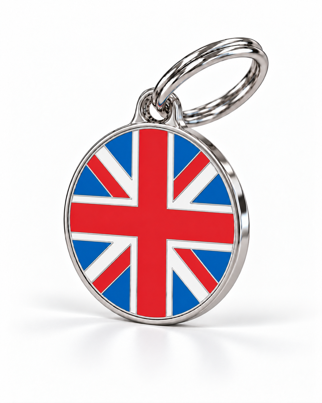 TAGiDOG Flag United Kingdom ID Tag dog ID tag, angled view