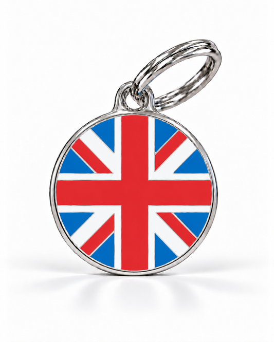 TAGiDOG Flag United Kingdom ID Tag Medium dog ID tag, front view on white