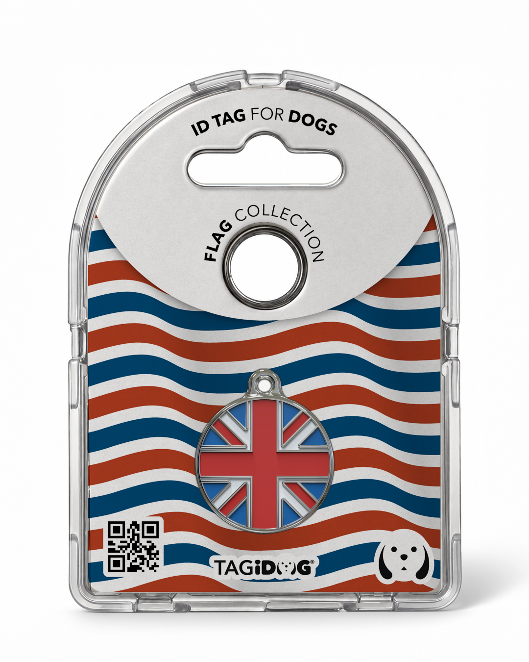 TAGiDOG Flag United Kingdom ID Tag in retail packaging