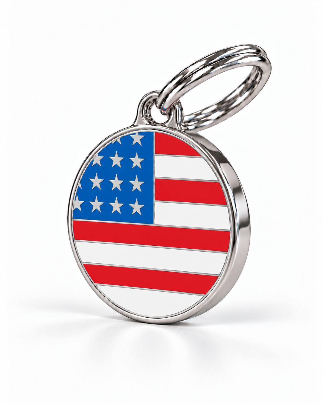 TAGiDOG Flag United States ID Tag dog ID tag, angled view