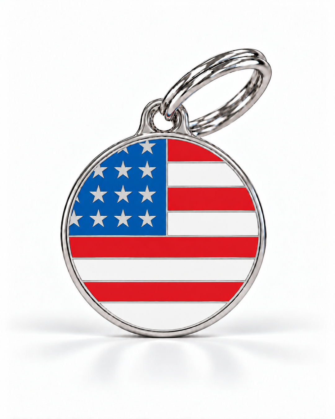 TAGiDOG Flag United States ID Tag dog ID tag, front view on white