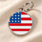 TAGiDOG Flag United States ID Tag dog ID tag on light linen