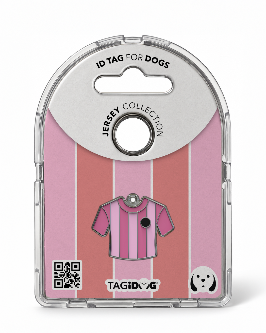 TAGiDOG Flamingos Jersey ID Tag in retail packaging