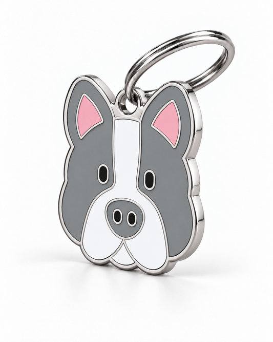 TAGiDOG French Bulldog Dog ID Tag, angled view