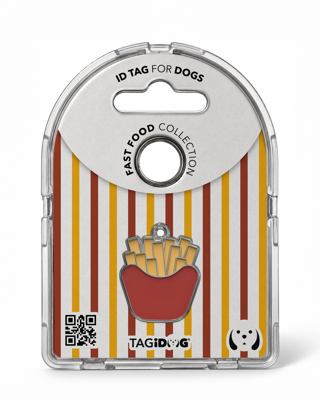 TAGiDOG French Fries ID Tag in retail packaging