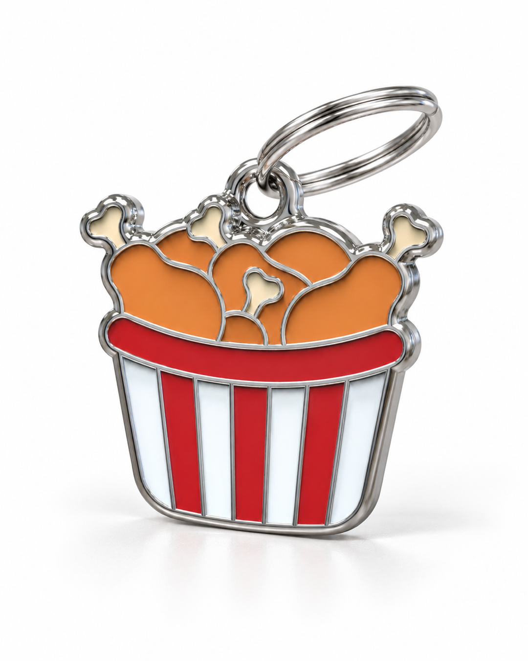 TAGiDOG Fried Chicken ID Tag dog ID tag, angled view