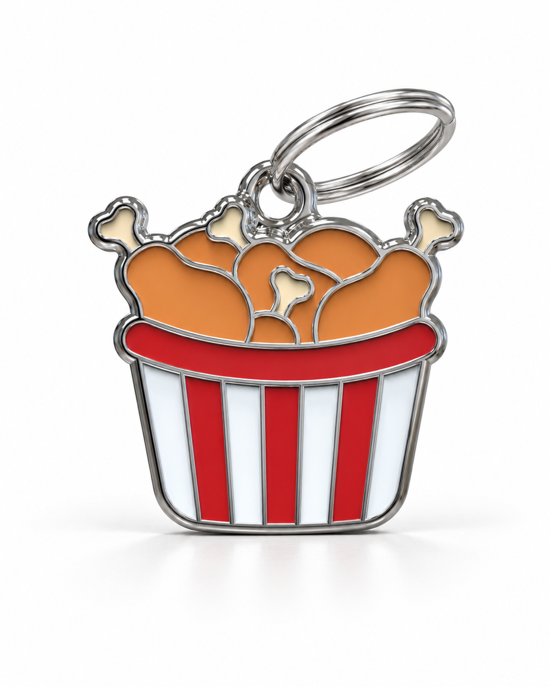 TAGiDOG Fried Chicken ID Tag dog ID tag, front view on white