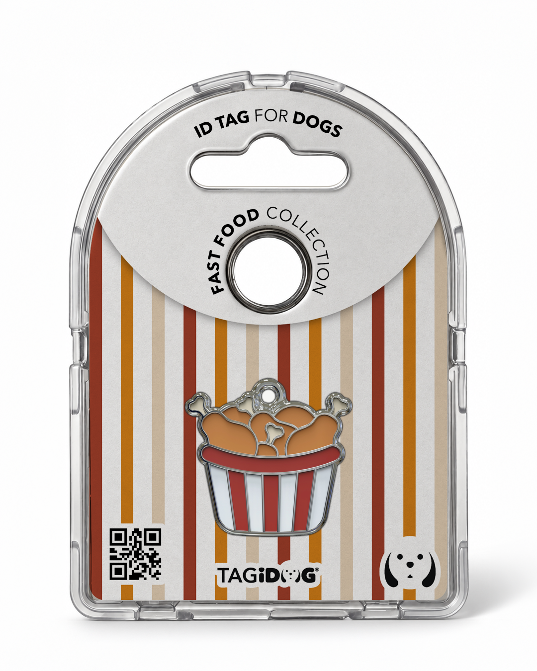 TAGiDOG Fried Chicken ID Tag in retail packaging