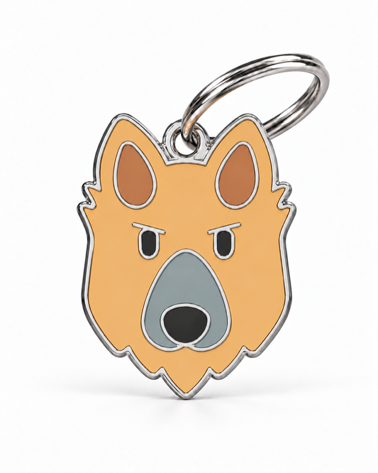 TAGiDOG German Shepherd Dog ID Tag, front view on white