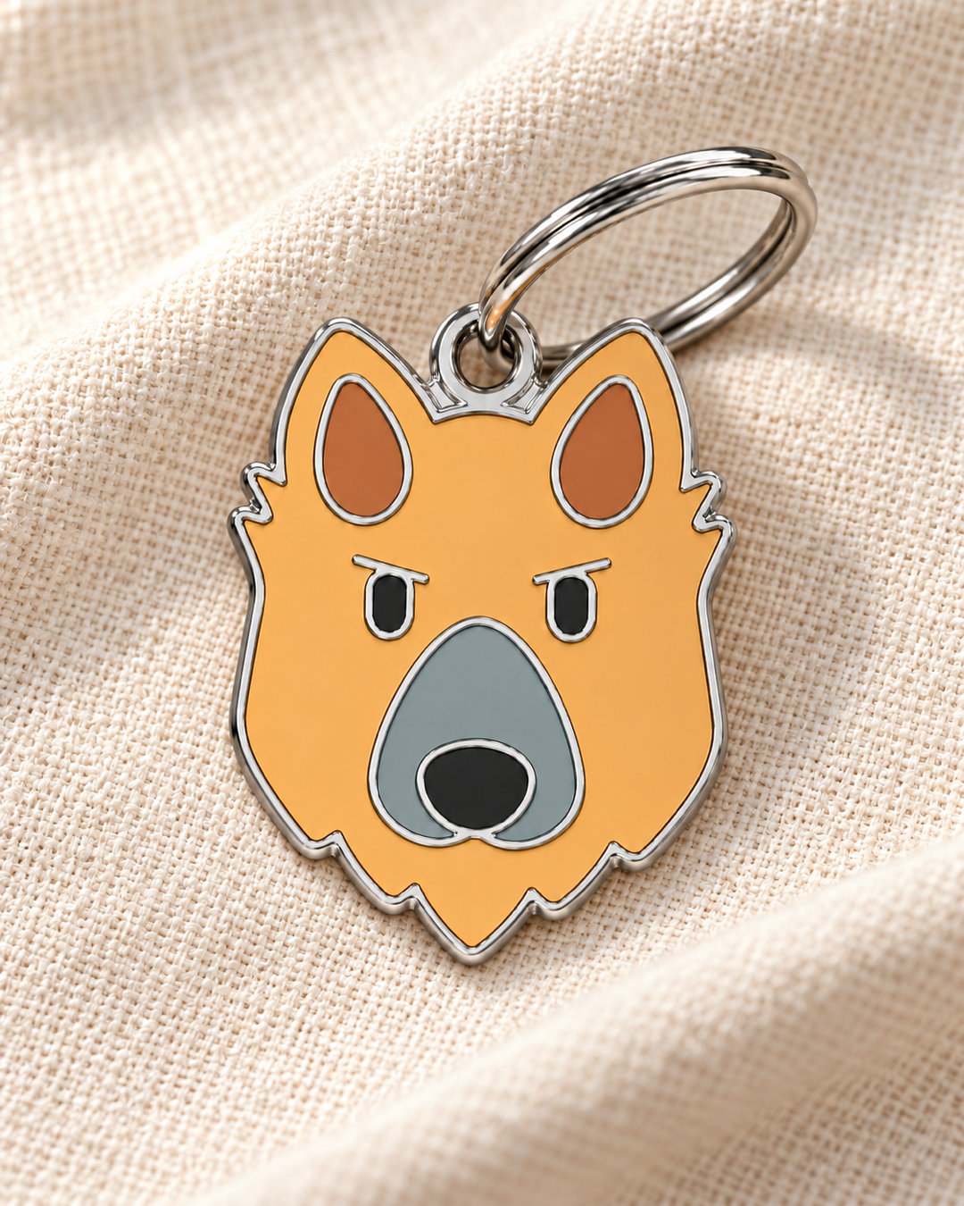 TAGiDOG German Shepherd Dog ID Tag on light linen