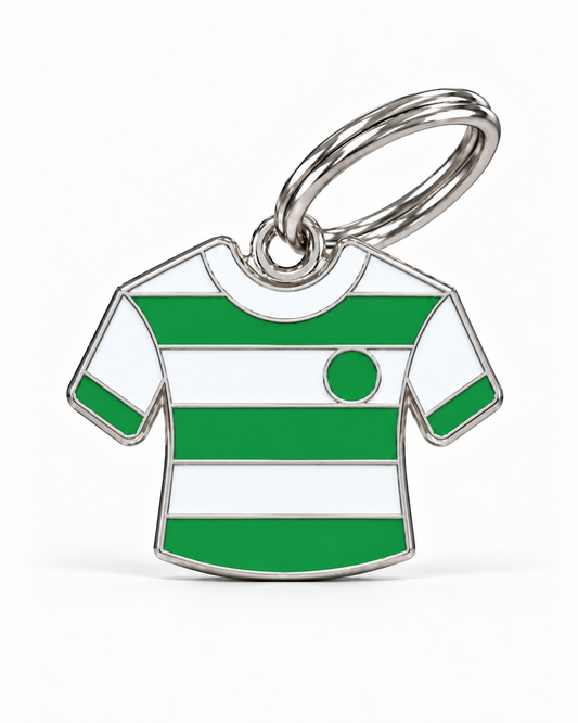 TAGiDOG Glasgow Greens Jersey ID Tag dog ID tag, front view on white