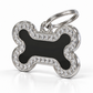 TAGiDOG Glorious Black Bone ID Tag Small, angled view