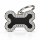 TAGiDOG Glorious Black Bone ID Tag Small, front view on white