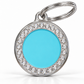 TAGiDOG Glorious Blue Round ID Tag, front view on white