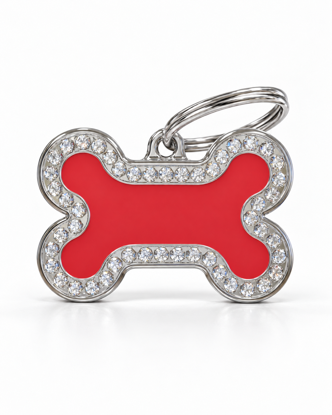 TAGiDOG Glorious Red Bone ID Tag Medium, front view on white