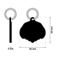 TAGiDOG Golden Retriever Dog ID Tag dimensions, 36 mm wide and 35 mm high, 3 mm thickness