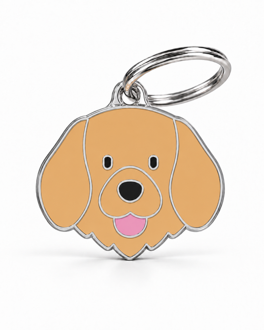 TAGiDOG Golden Retriever Dog ID Tag, front view on white
