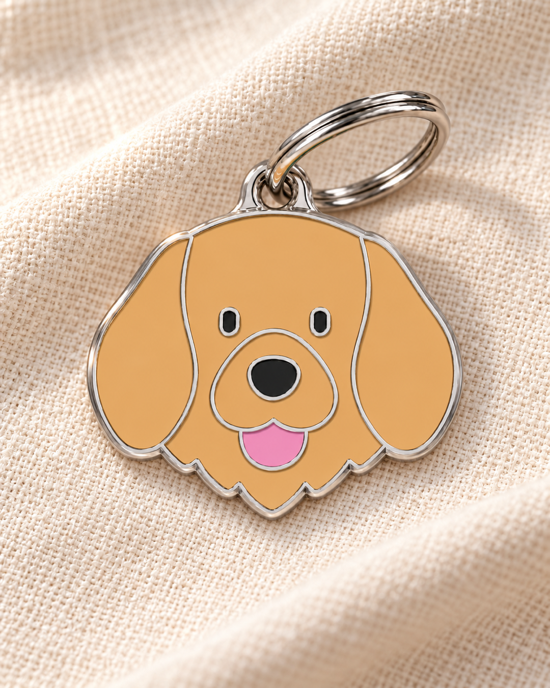 TAGiDOG Golden Retriever Dog ID Tag on light linen