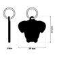 TAGiDOG Great Dane Dog ID Tag dimensions, 39 mm wide and 37 mm high, 3 mm thickness