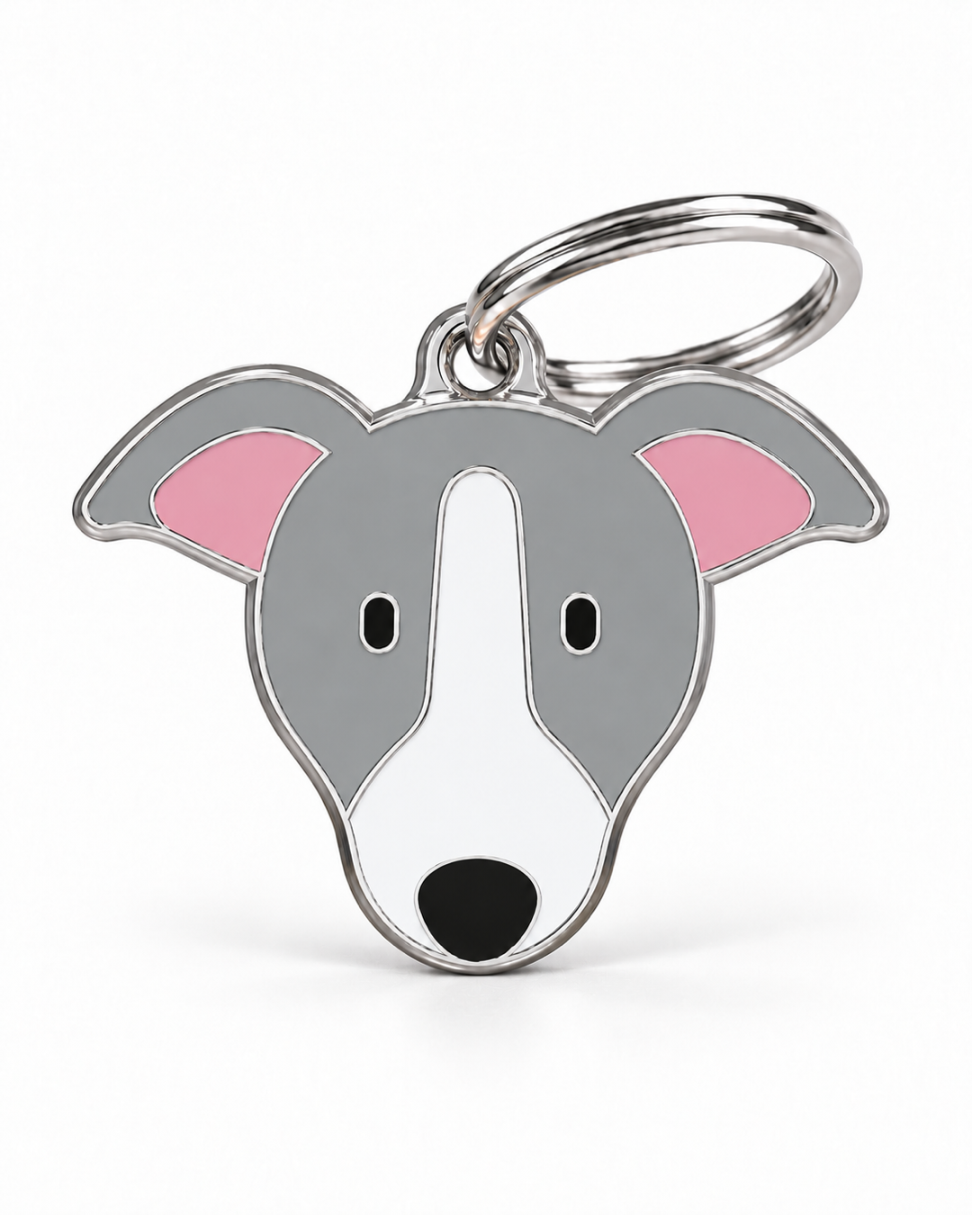 TAGiDOG Greyhound Dog ID Tag, front view on white