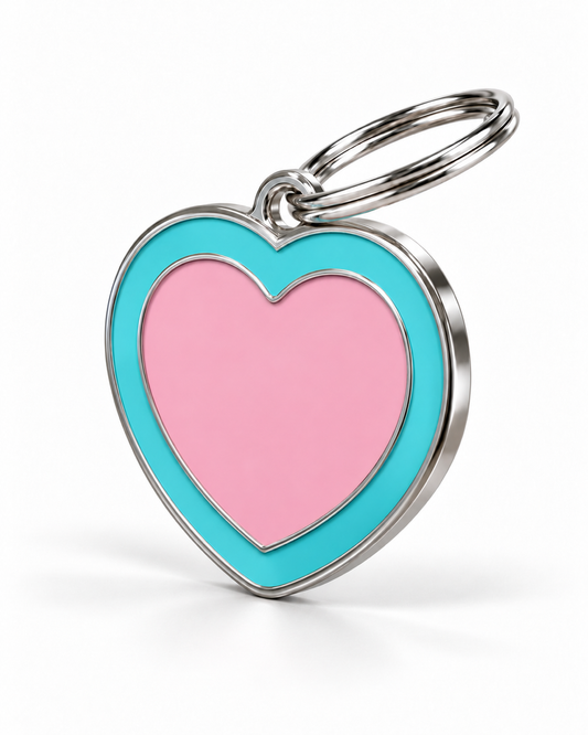 TAGiDOG Heart Bubblepop ID Tag dog ID tag, angled view