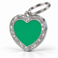 TAGiDOG Heart Spark Green ID Tag, angled view