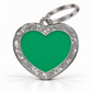 TAGiDOG Heart Spark Green ID Tag, front view on white