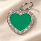 TAGiDOG Heart Spark Green ID Tag on light linen