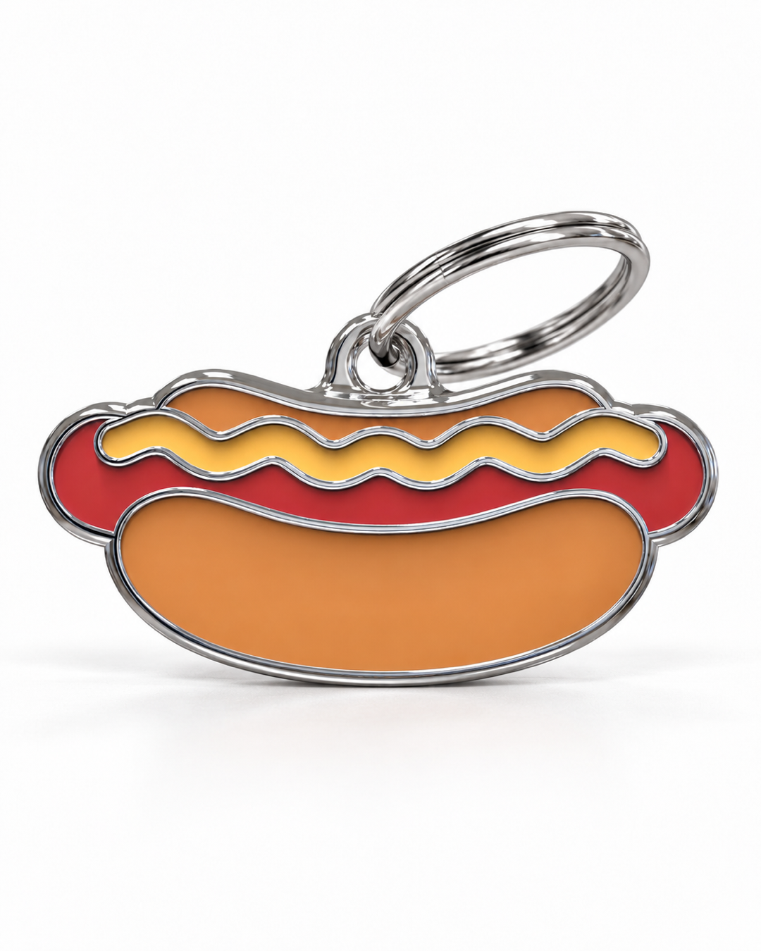TAGiDOG Hot Dog ID Tag dog ID tag, front view on white