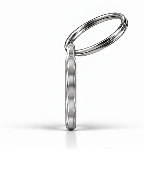 TAGiDOG Hot Dog ID Tag side profile showing tag thickness and split ring