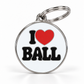 TAGiDOG I Love Ball ID tag dog ID tag, front view on white