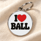 TAGiDOG I Love Ball ID tag dog ID tag on light linen