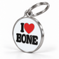 TAGiDOG I Love Bone ID tag dog ID tag, angled view