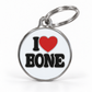 TAGiDOG I Love Bone ID tag dog ID tag, front view on white
