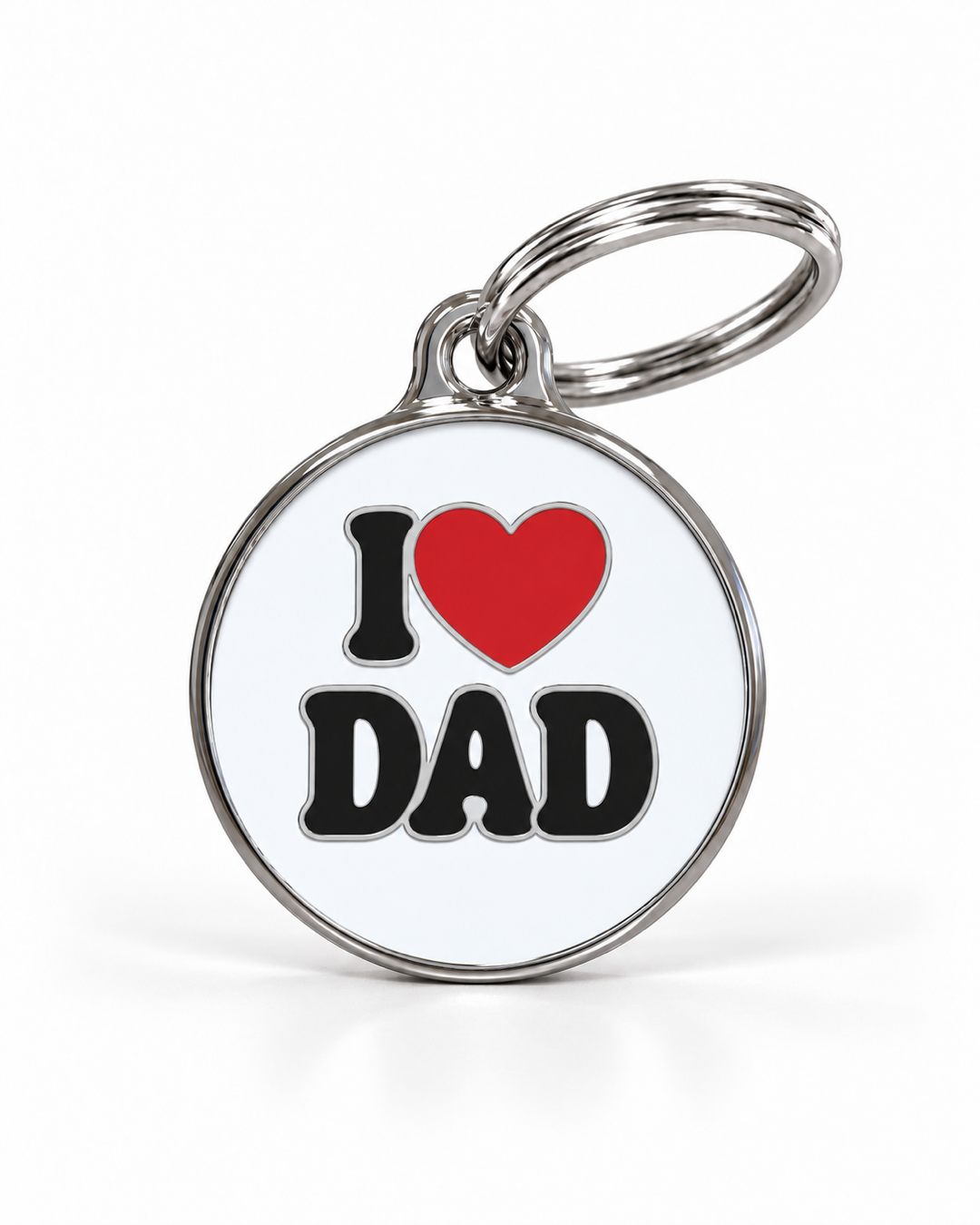TAGiDOG I Love Dad ID tag dog ID tag, front view on white