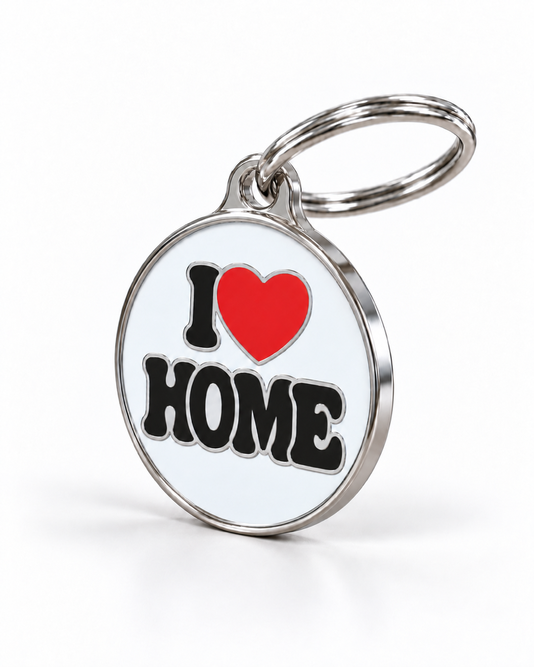 TAGiDOG I Love Home ID tag dog ID tag, angled view