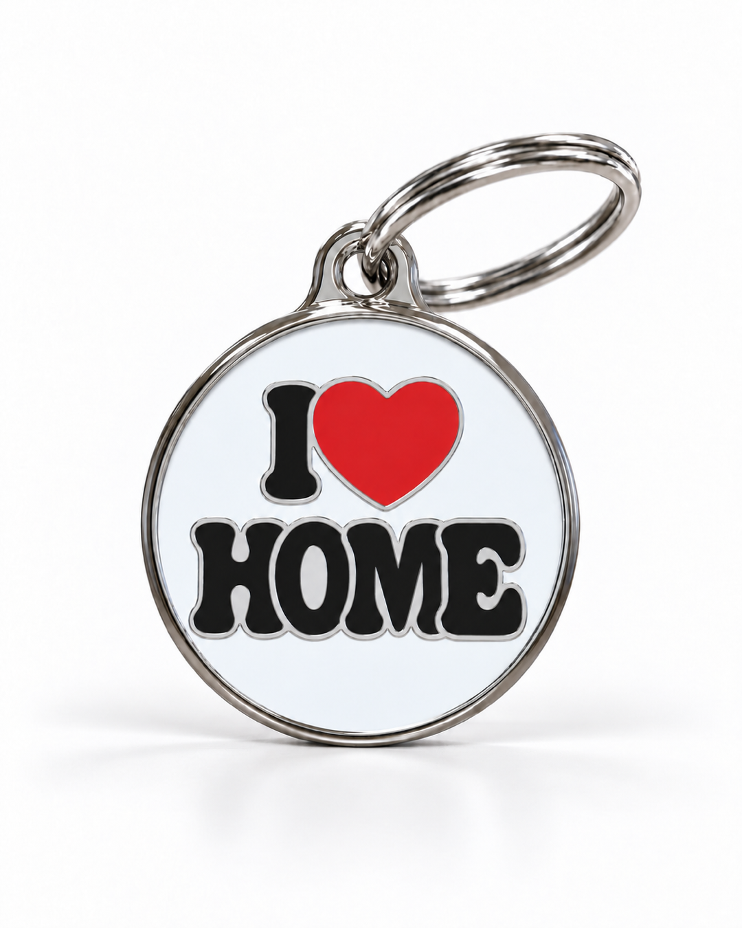 TAGiDOG I Love Home ID tag dog ID tag, front view on white