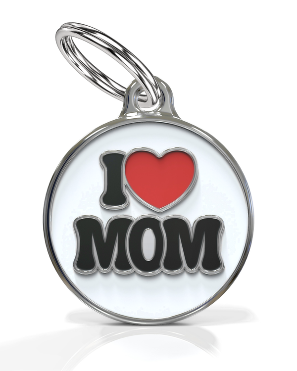 I Love Mom ID tag