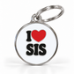 TAGiDOG I Love Sis ID tag dog ID tag, front view on white