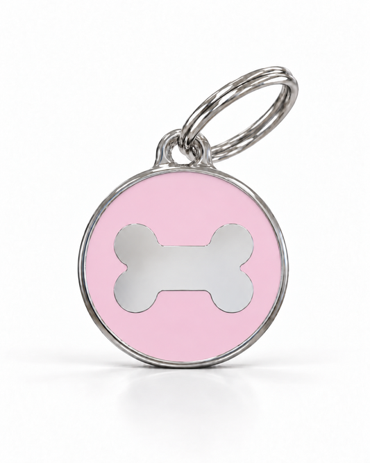 TAGiDOG Icon Bone Ballet ID Tag Medium dog ID tag, front view on white