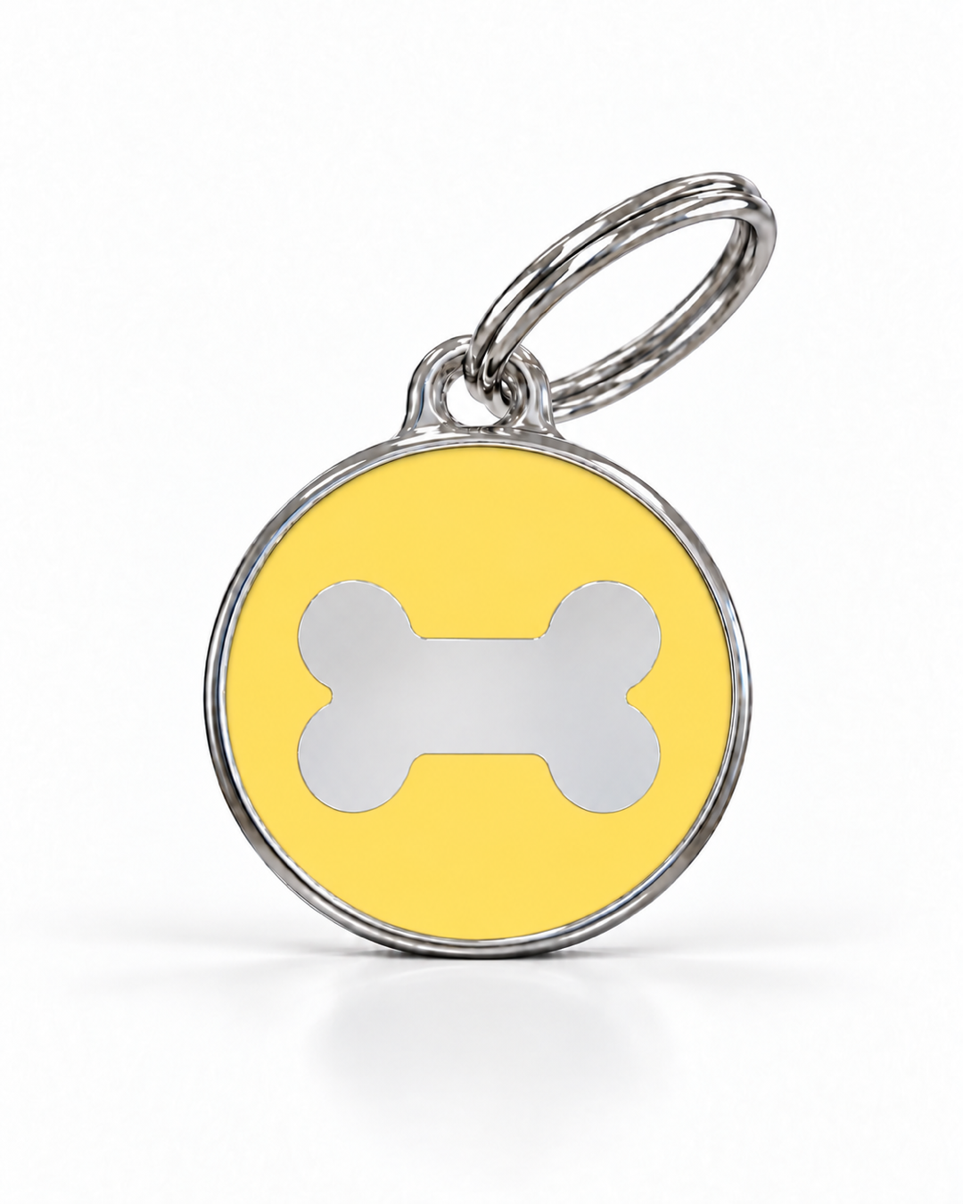 TAGiDOG Icon Bone Butter ID Tag Medium dog ID tag, front view on white