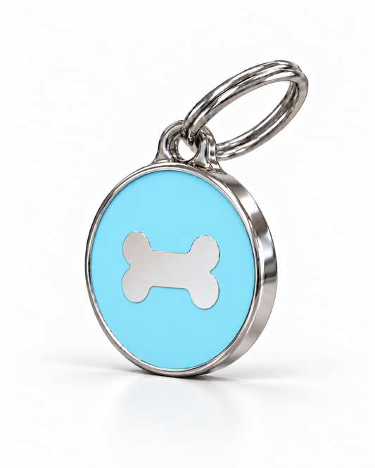 TAGiDOG Icon Bone Ice ID Tag dog ID tag, angled view