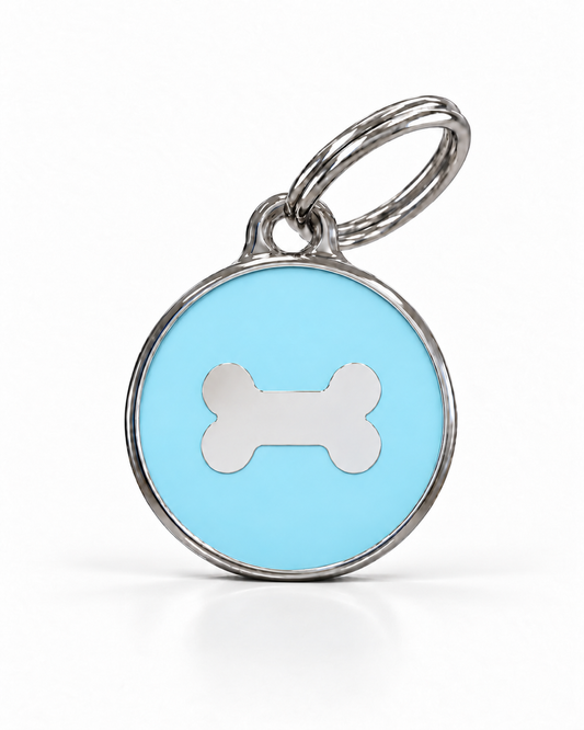 TAGiDOG Icon Bone Ice ID Tag dog ID tag, front view on white