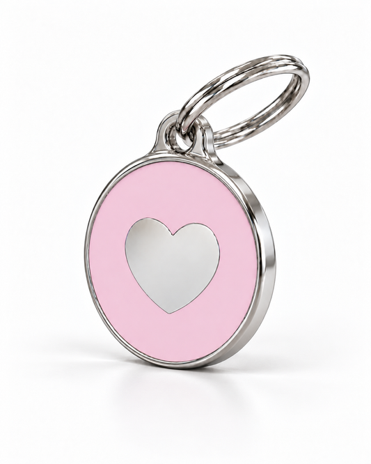 TAGiDOG Icon Heart Ballet ID Tag dog ID tag, angled view