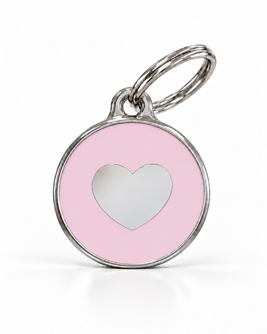TAGiDOG Icon Heart Ballet ID Tag dog ID tag, front view on white
