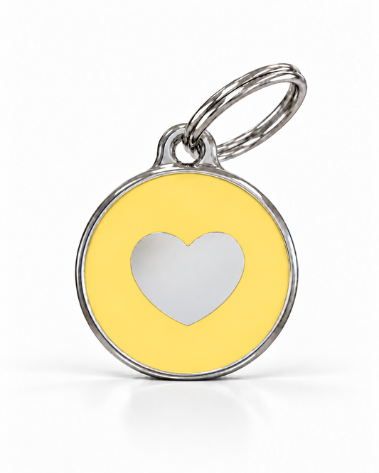 TAGiDOG Icon Heart Butter ID Tag dog ID tag, front view on white