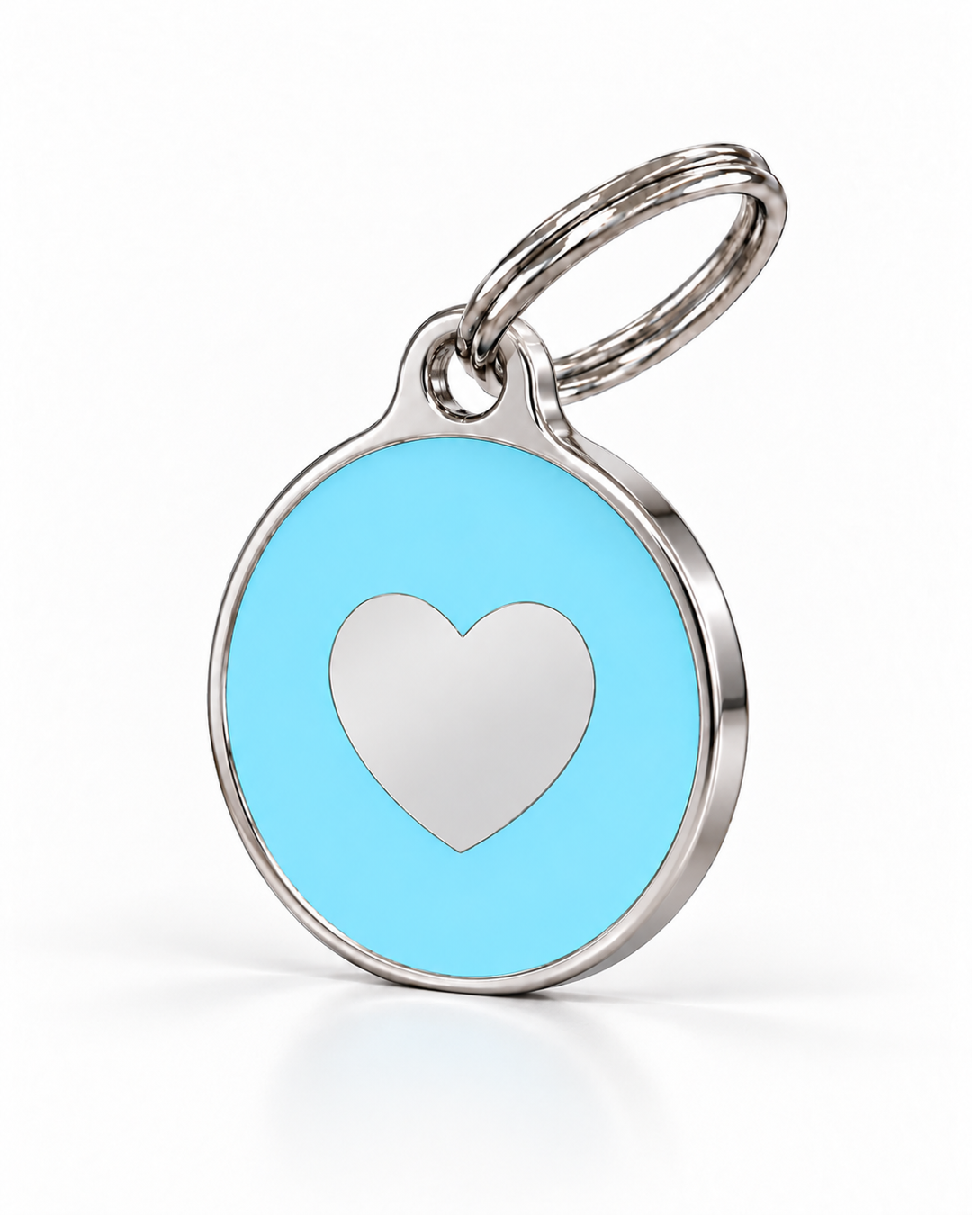 TAGiDOG Icon Heart Ice ID Tag dog ID tag, angled view